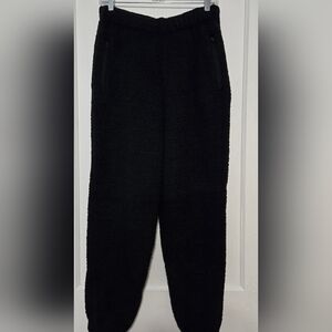 Skim Black Sherpa Lounge Jogger Pants Size M